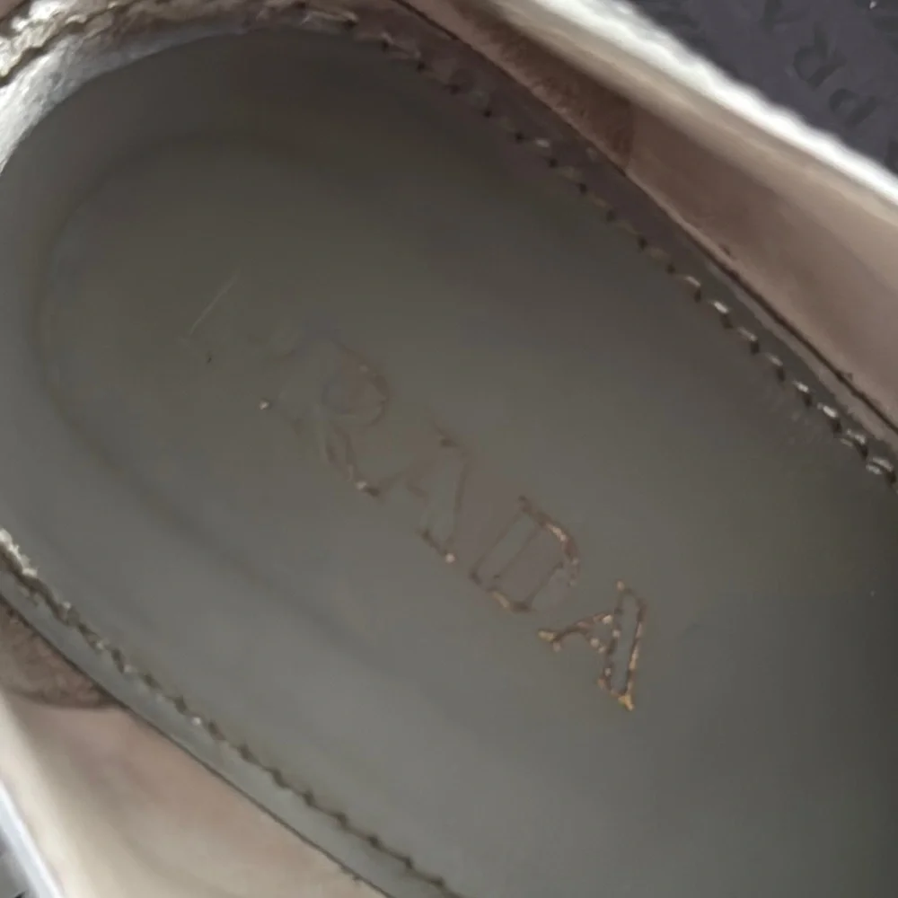 Prada Metallic Silver Espadrille Shoes